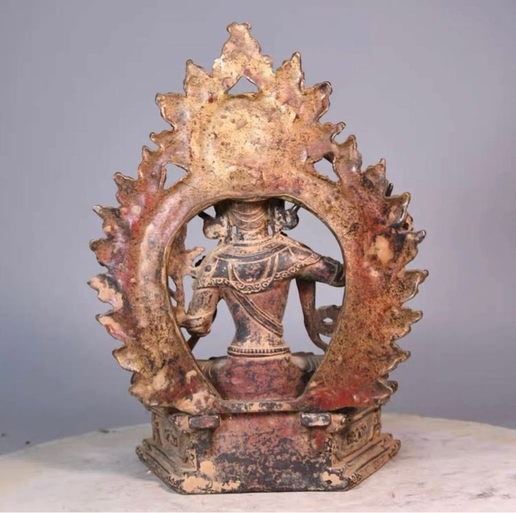 ✨รูปปั้นพระโพธิ์สัตว์มัญชุศรีสำริดเก่า  รูปที่ 4