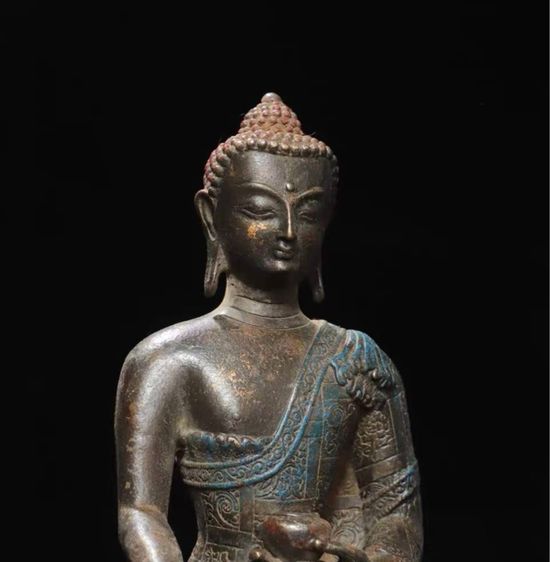 🕉️ พระพุทธรูปศากยมุนีเก่าโบราณทิเบต  รูปที่ 2