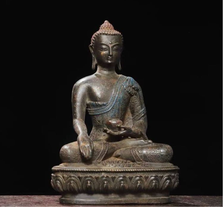 🕉️ พระพุทธรูปศากยมุนีเก่าโบราณทิเบต  รูปที่ 3