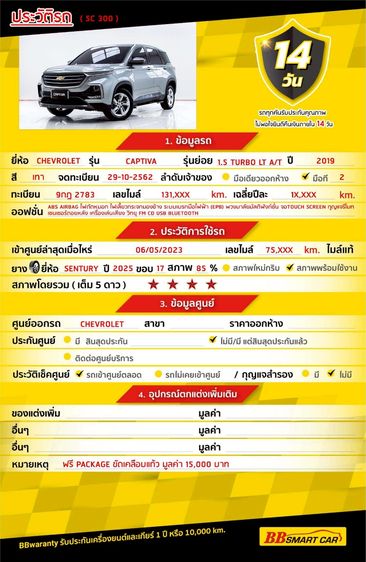 Chevrolet Captiva 2019 1.5 LT Utility-car เบนซิน ไม่ติดแก๊ส เกียร์อัตโนมัติ เทา รูปที่ 2