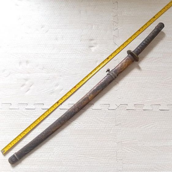 ดาบซามูไร ทรงKatana  ปลอกดาบเป็นทองเหลืองลวดลายสวยงาม  รูปที่ 8