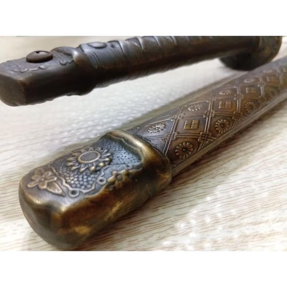 ดาบซามูไร ทรงKatana  ปลอกดาบเป็นทองเหลืองลวดลายสวยงาม  รูปที่ 9