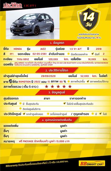 Honda Jazz 2018 1.5 V Plus i-VTEC Sedan เบนซิน ไม่ติดแก๊ส เกียร์อัตโนมัติ เทา รูปที่ 2