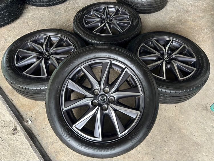 แม็กแท้ Mazda CX-5 ขอบ19 สภาพสวย สีเดิมไม่มีซ่อม  พร้อมยาง Dunlop SP Sprot Maxx 060 ผลิต Japan 225-55-19 ปี24