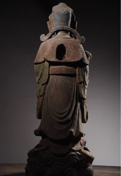 ❗️รูปปั้นเทพเจ้าแห่งความมั่งคั่ง แกะสลักไม้เก่าโบราณ  รูปที่ 5