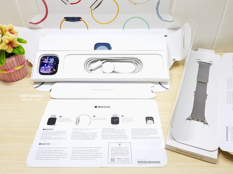 Apple Watch S8 45mm. Midnight Aluminum สาย Stainless Steel Milanese Loop (GPS+Cellular) สุดคุ้ม น่าใช้งาน รูปที่ 2