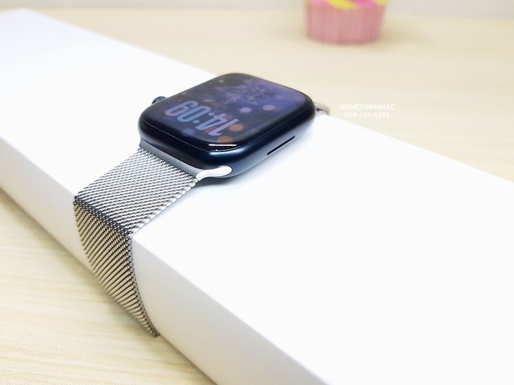 Apple Watch S8 45mm. Midnight Aluminum สาย Stainless Steel Milanese Loop (GPS+Cellular) สุดคุ้ม น่าใช้งาน รูปที่ 3