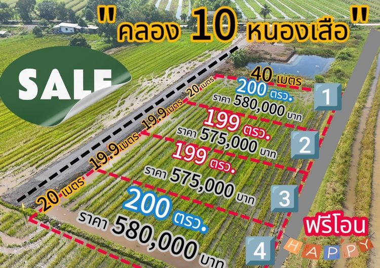 ที่ดินคลอง10 หนองเสือ ปทุมธานี รูปที่ 2