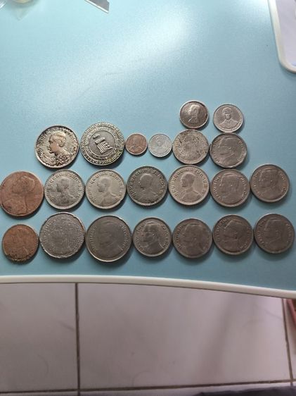 เหรียญไทยโบราณร 5 ร 9 เหรียญ1.บ5.บ 5 ส.ต..รศ25 สต 50 สต  เก่าเก็บทั้งหมด69เหรียญ รูปที่ 2