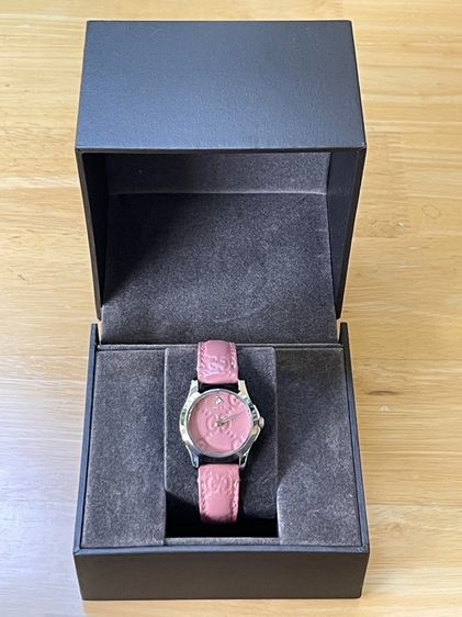 GUCCI G Timeless Watch Ladies Swiss Quartz 126.5 YA126578 Pink Dial 27 mm Leather Strap  รูปที่ 3