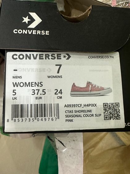 Converse slip on สีชมพู ขนาด 24 c.m. ของแท้ซื้อจากช็อป ใช้งานไปครั้งเดียว สภาพใหม่มาก 99.99 ไม่มีตำหนิ ราคา 790 บาท จัดส่งฟรืทั่วประเทศจ้า  รูปที่ 5
