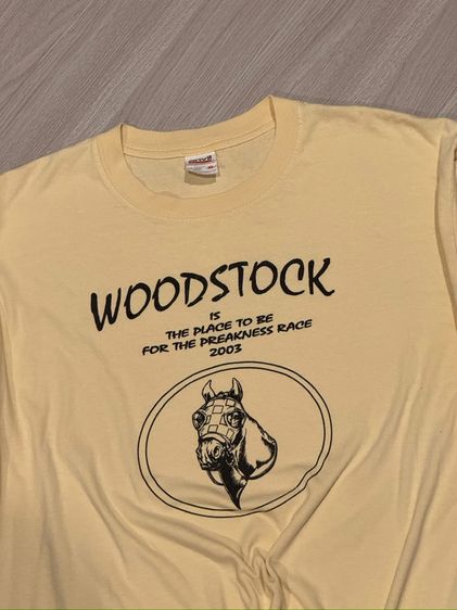 อื่นๆ XL แขนสั้น เสื้อทีเชิ้ต เสื้อ VINTAGE ANVIL x WOODSTOCK PREAKNESS RACE 2003 (แท้)