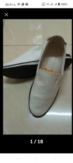 รองเท้าหนังขาว ช  บุ๊ชดำ ญ