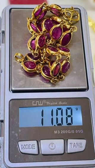 สร้อยข้อมือพลอยจทับทิมแท้ทอง 9k รูปที่ 4