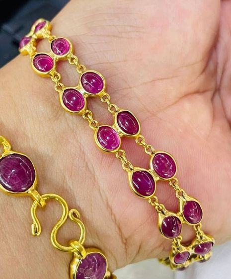 สร้อยข้อมือพลอยจทับทิมแท้ทอง 9k รูปที่ 3