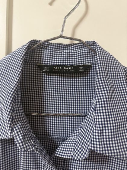 เสื้อเชิ้ต ZARA BASIC ลายตารางน้ำเงิน-ขาว (sizeS) รูปที่ 2