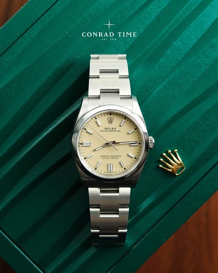 New RL. Oyster Perpetual 126000 Beige Dial Oyster Steel 2025 36mm. Fullset  รูปที่ 2