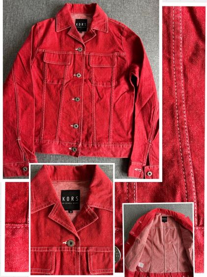 แขนยาว แดง เสื้อแจ็คเก็ต | เสื้อคลุม อื่นๆ ☘️เสื้อยีนส์ สภาพเหมือนใหม่ แบรนด์ Michael Kors
