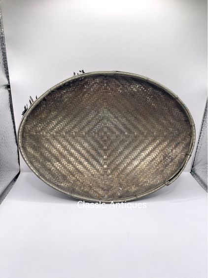 ตะกร้าสาน กระไหล่เงินเก่าสะสม