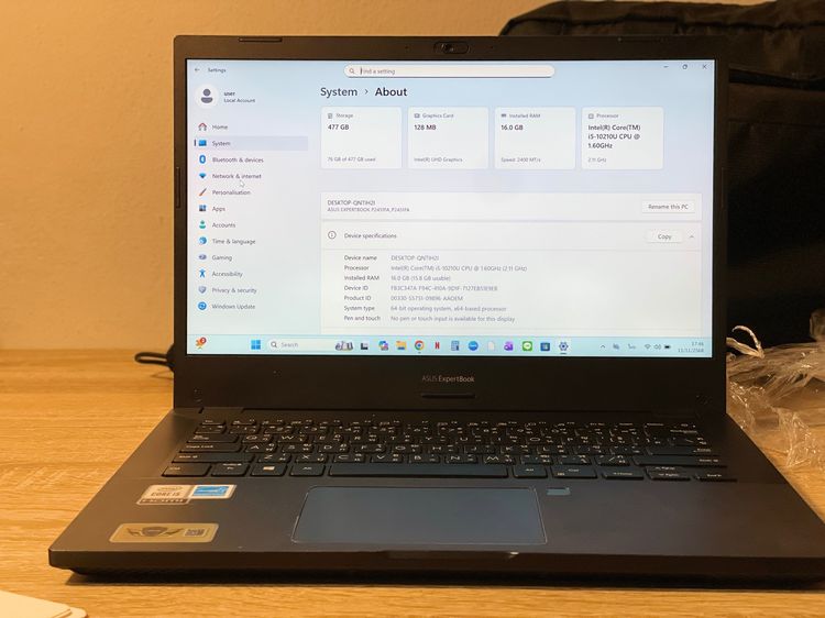 HP Elitebook วินโดว์ 16 กิกะไบต์ HDMI ไม่ใช่ i5 Gen 10  RAM 16GB  SSD NVME 512GB