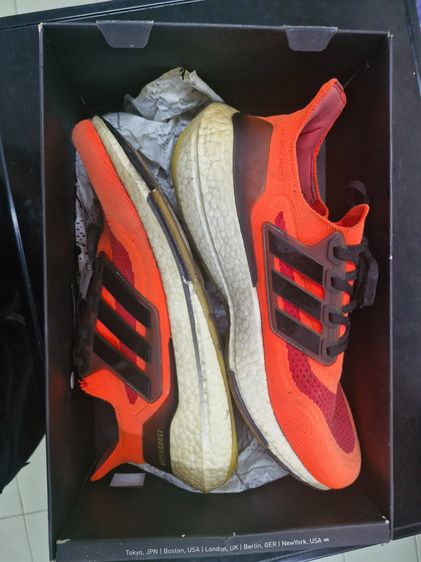 รองเท้าวิ่ง Adidas Ultraboost 21 สีพิเศษ สีส้ม Solar red สำหรับงานวิ่งมาราธอนระดับเมเจอร์ London UK รูปที่ 5