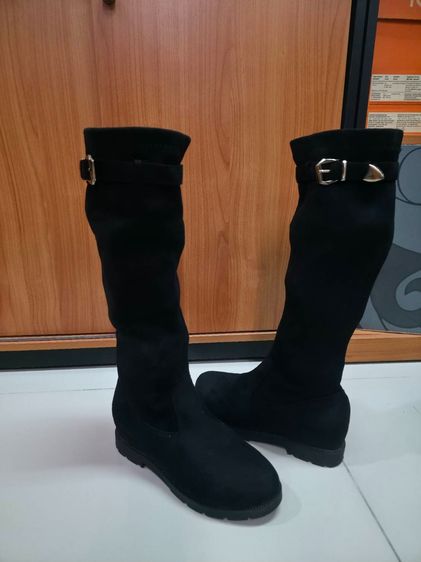 รองเท้าลุยหิมะ รองกันหนาวสีดำ น่ารักกิ๊บเก๋ตรงประดับเข็มขัดเบอร์36 รูปที่ 8