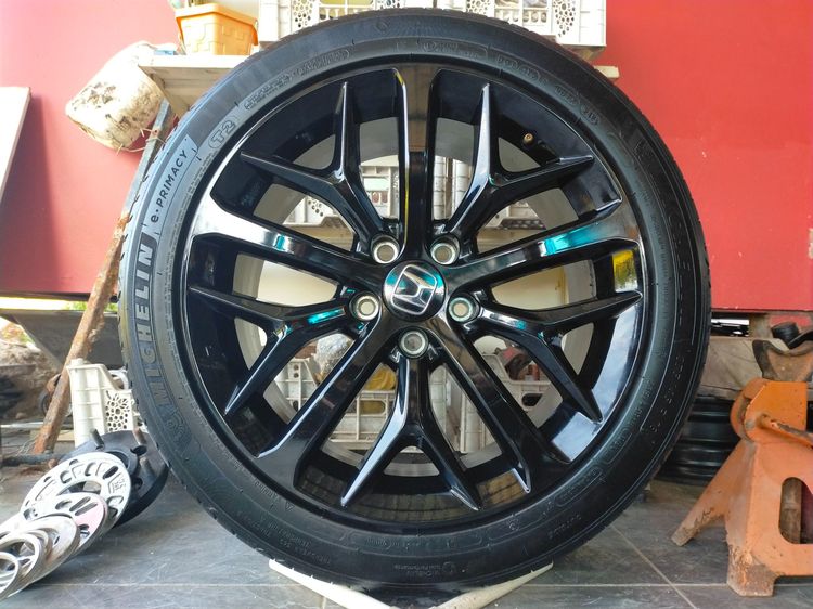 แม็กฮอนด้า ขอบ18 สีอบpowder coat พร้อมยางมิชลิน 235 45 18 ปี24 ใส่ new civic, accord ได้ทุกรุ่น รูปที่ 4