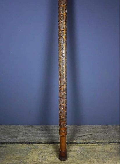 ☯️ไม้เท้าไม้โรสวูดแกะสลักประณีตเก่าแก่ รูปที่ 4