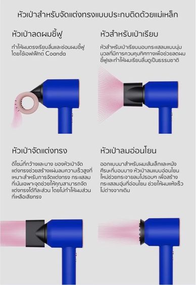 ไดร์เป่าผม สี บลูบลัช Dyson Supersonic  Hair Dryer HD15 พร้อมกล่องสีฟ้าสุดหรู รูปที่ 8