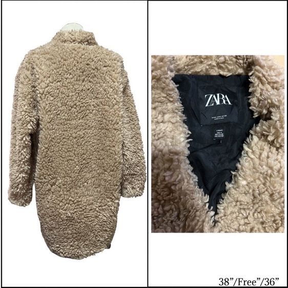 Zara เสื้อโค้ทเฟอร์ รูปที่ 2