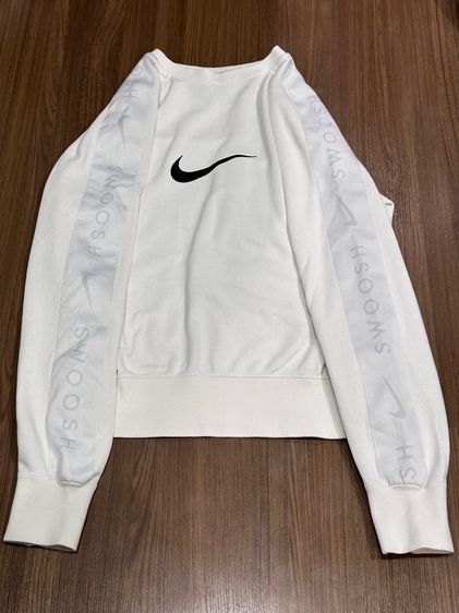 L แขนยาว สเวตเชิ้ต อื่นๆ เสื้อสเว็ตเตอร์สีขาวแถบปัก แบรนด์ Nike Embroidered Centre Swoosh side tape sweatshirt 