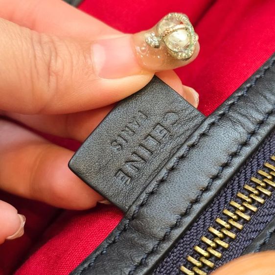 Vintage celine macadam blue canvas handbagsแท้ รูปที่ 14