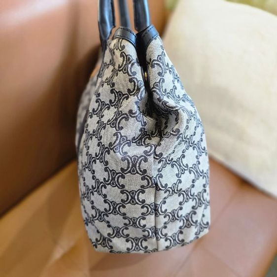 Vintage celine macadam blue canvas handbagsแท้ รูปที่ 11