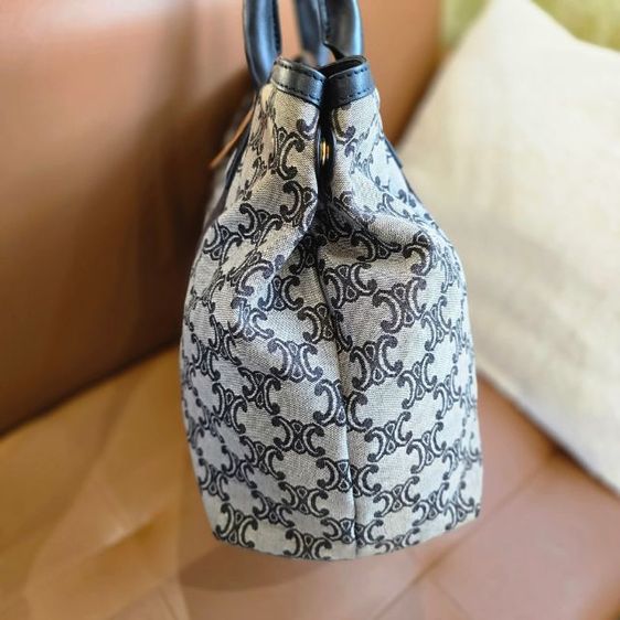 Vintage celine macadam blue canvas handbagsแท้ รูปที่ 6