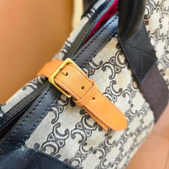 Vintage celine macadam blue canvas handbagsแท้ รูปที่ 5