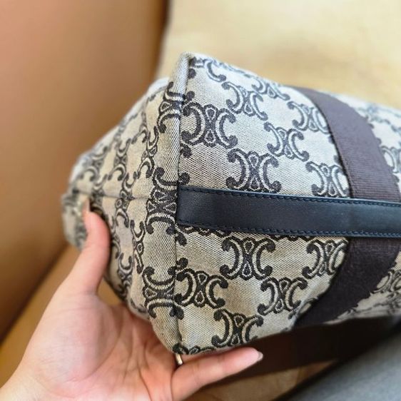 Vintage celine macadam blue canvas handbagsแท้ รูปที่ 13