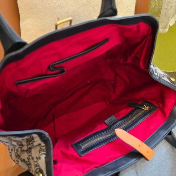 Vintage celine macadam blue canvas handbagsแท้ รูปที่ 12