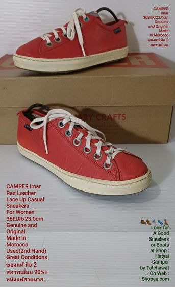 CAMPER Imar for Women 36EU(23.0cm) Genuine and Original ของแท้ มือ 2 สภาพเยี่ยม, รองเท้า CAMPER หนังแท้ พื้นเต็ม Soft และเชือกแท้ สวยมาก รูปที่ 2