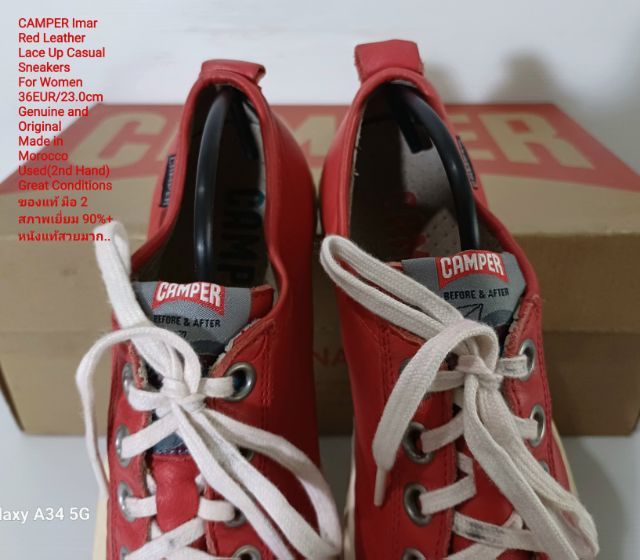 CAMPER Imar for Women 36EU(23.0cm) Genuine and Original ของแท้ มือ 2 สภาพเยี่ยม, รองเท้า CAMPER หนังแท้ พื้นเต็ม Soft และเชือกแท้ สวยมาก รูปที่ 8