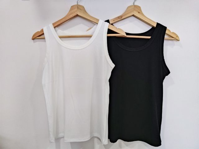เสื้อกล้าม ฟรีไซส์ สีขาว สีดำ คอกลม คอเหลี่ยม ผ้านุ่มมาก รูปที่ 7