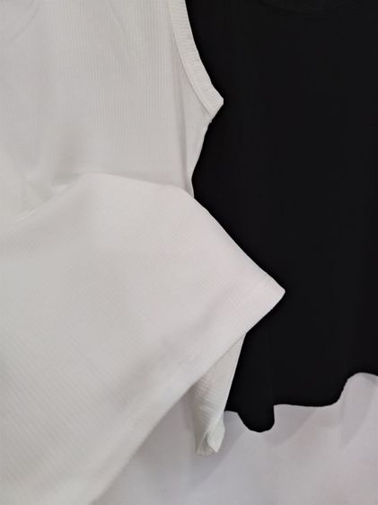 เสื้อกล้าม ฟรีไซส์ สีขาว สีดำ คอกลม คอเหลี่ยม ผ้านุ่มมาก รูปที่ 6
