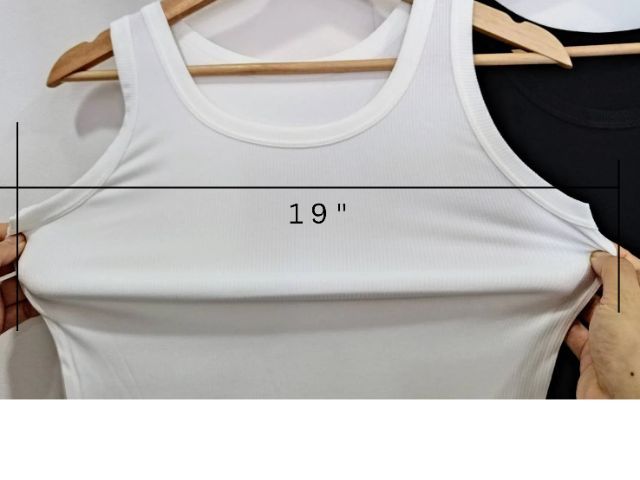 เสื้อกล้าม ฟรีไซส์ สีขาว สีดำ คอกลม คอเหลี่ยม ผ้านุ่มมาก รูปที่ 8