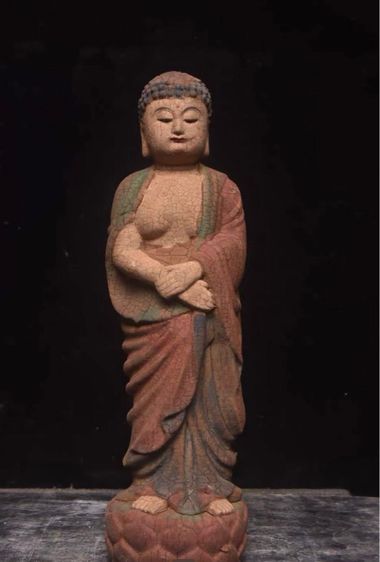 🕉️พระพุทธรูปไม้โบราณ“ไม้นันมูทาสี พระพุทธรูปศากยมุนีประทับยืนโดดเด่น