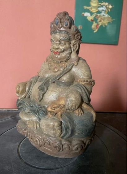 🕉️เทพเจ้าแห่งมั่งคั่ง แกะสลักไม้เก่า  รูปที่ 5