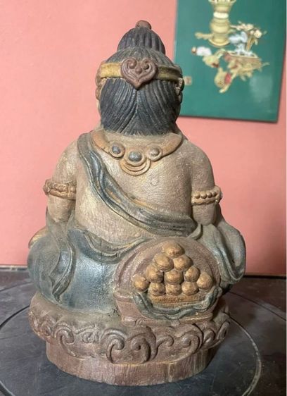 🕉️เทพเจ้าแห่งมั่งคั่ง แกะสลักไม้เก่า  รูปที่ 4