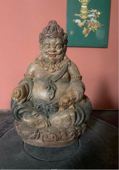 🕉️เทพเจ้าแห่งมั่งคั่ง แกะสลักไม้เก่า 