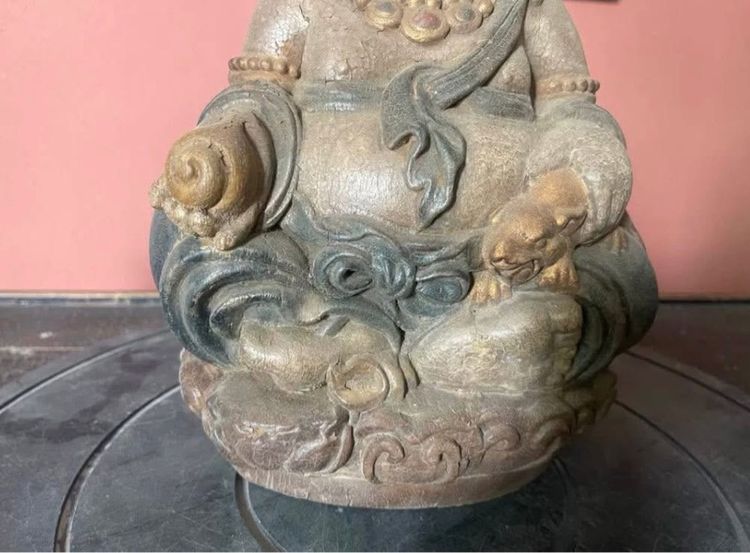 🕉️เทพเจ้าแห่งมั่งคั่ง แกะสลักไม้เก่า  รูปที่ 3