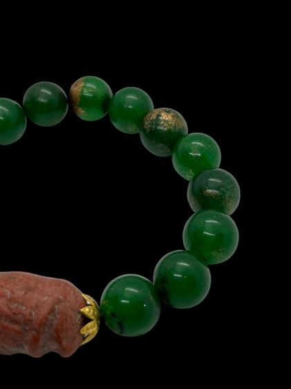 ประคำมือหยกสีเขียวมรกตคละพระสมเด็จม้วนสีเเดง(023) รูปที่ 4