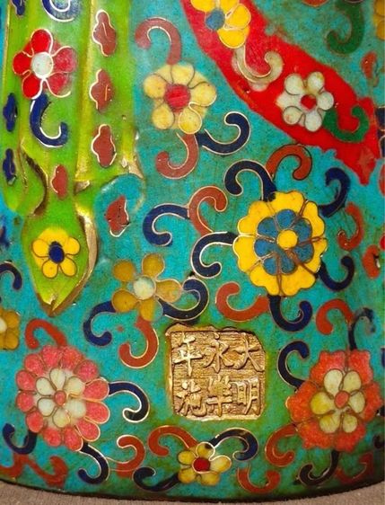 ☯️รูปปั้นพระพุทธรูปทองเหลืองลงยาแบบธิเบต รูปที่ 5