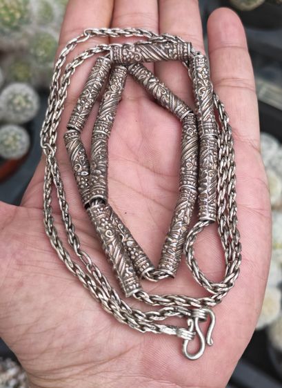 สร้อยคอเงินแท้พร้อมตะกรุดเงินแท้ 12 ดอก งานเก่า เพิ่งจะเคยเห็น ราคาแบ่งปันครับ รูปที่ 3